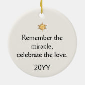 出生図解入りの、写真付きのシーン私が記憶している奇跡 セラミックオーナメント (裏面)