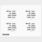 出生地アースのステッカー 長方形シール (シート)