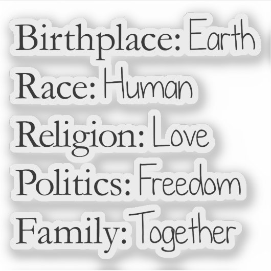 出生地：地球 シール (正面)