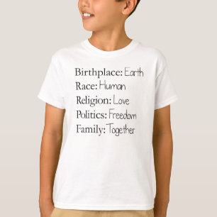 出生地: 地球、Tシャツ Tシャツ
