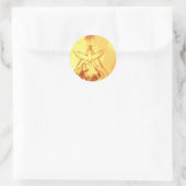 出生場面クリスマスのステッカー ラウンドシール (バッグ)