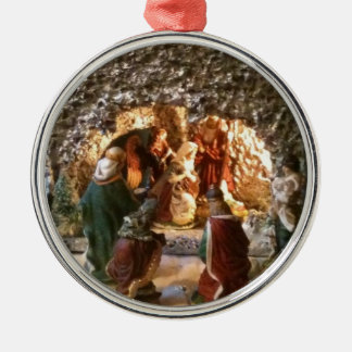 出生場面クリスマスツリーのオーナメント円 メタルオーナメント