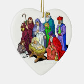 出生場面ベビーの初めてのクリスマスのオーナメント セラミックオーナメント (右)
