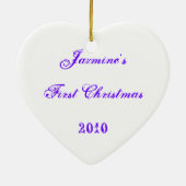 出生場面ベビーの初めてのクリスマスのオーナメント セラミックオーナメント (裏面)