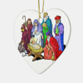 出生場面ベビーの初めてのクリスマスのオーナメント セラミックオーナメント (左)