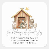 出生安定シーンキャロル歌詞差出人住所 スクエアシール (正面)