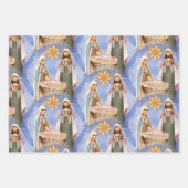 出生安定シーンパターンホリデイ ラッピングペーパーシート (正面3)