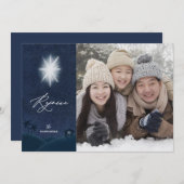 出生宗教クリスマスフォトカード 招待状 (正面/裏面)