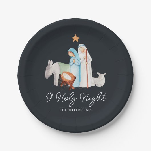 出生宗教クリスマス ペーパープレート (正面)