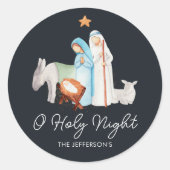 出生宗教クリスマス ラウンドシール (正面)