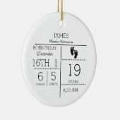 出生届カスタム出生まれたばかりのベビー誕生の状態 セラミックオーナメント (右)