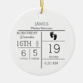 出生届カスタム出生まれたばかりのベビー誕生の状態 セラミックオーナメント (正面)