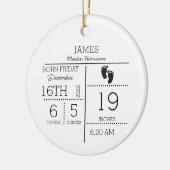 出生届カスタム出生まれたばかりのベビー誕生の状態 セラミックオーナメント (左)