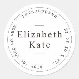 出生届シンプル出スタンプデザインシール ラウンドシール