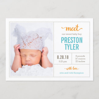 出生届モダンを受け取る 案内状