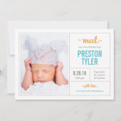 出生届モダンを受け取る 案内状 (正面)