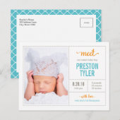 出生届モダン出に出る 案内ポストカード (正面/裏面)