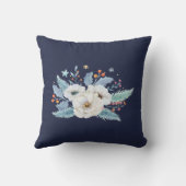 出生情報 赤ちゃん インテリア 水彩 鹿 花 クッション (裏面)