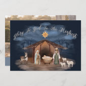 出生栄光の神へのクリスマスのクリスチャン写真 シーズンカード (正面/裏面)