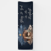 出生栄光の神へのクリスマスクリスチャーチ 横断幕 (縦)