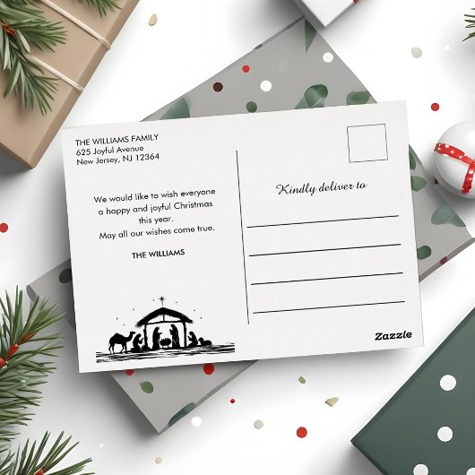 出生栄光の神へのクリスマス・クリスチャン 箔シーズンポストカード