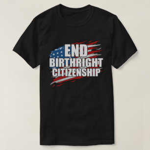 出生権による市民権終了 愛国的なタイポグラフィ デ Tシャツ