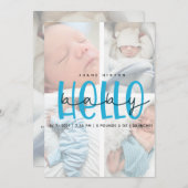 出生発表写真コラージュカード4枚 招待状 (正面/裏面)
