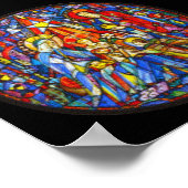 出生色彩の鮮やかステンドグラススタイル ポスター (角)