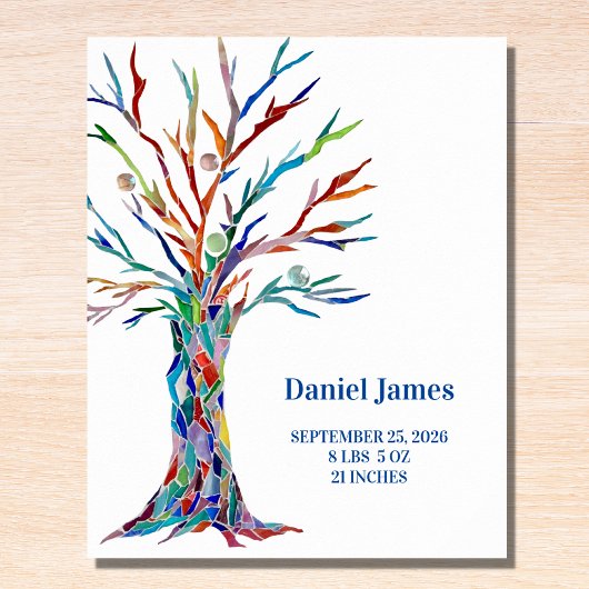 出生記念 ステータス プラーク 卓上イーゼル付き