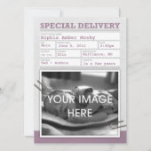 出生証明書のベビーの発表 案内状 (正面)