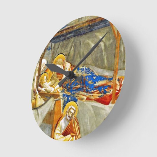 出生誕生のイエス ラウンド壁時計 (傾斜)