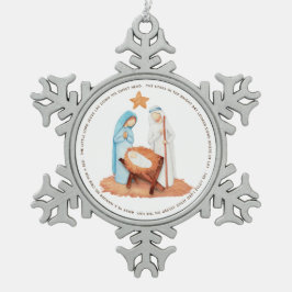 出生遠くにをManger Carolの歌詞で スノーフレークピューターオーナメント