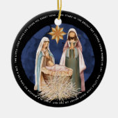 出生遠くにインManger歌詞金ゴールド文字ブラック セラミックオーナメント (正面)