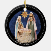 出生遠くにインManger歌詞金ゴールド文字ブラック セラミックオーナメント (裏面)