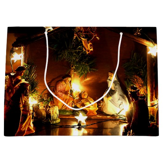 出生飾りクリスマス抱き枕 ラージペーパーバッグ (正面)