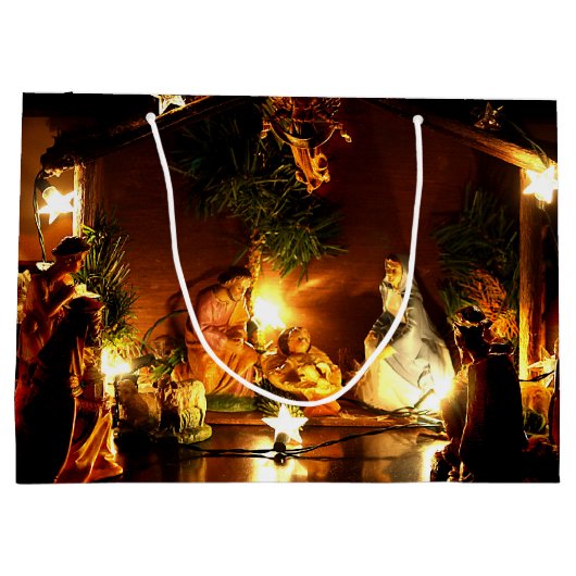 出生飾りクリスマス抱き枕 ラージペーパーバッグ (裏面)