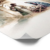 出生・オブ・イエス – ミニマリスト水彩画 ポスター (角)