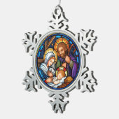 出生 スノーフレークピューターオーナメント (右)