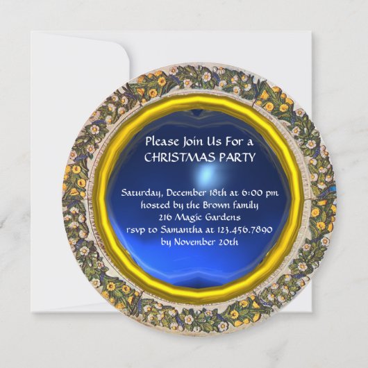 出生、ヴァージン及び子フローラクラウンクリスマス 招待状 (裏面)