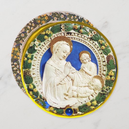 出生、ヴァージン及び子フローラクラウンクリスマス 招待状 (正面/裏面)