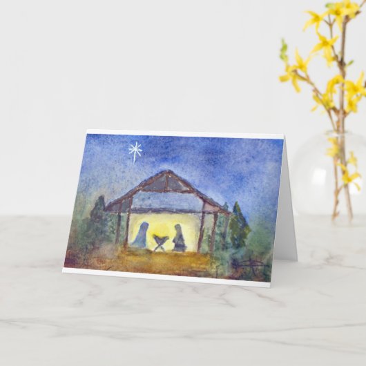 "出生"水彩 カード (黄色い花)