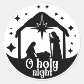 出生(白黒) ラウンドシール (正面)