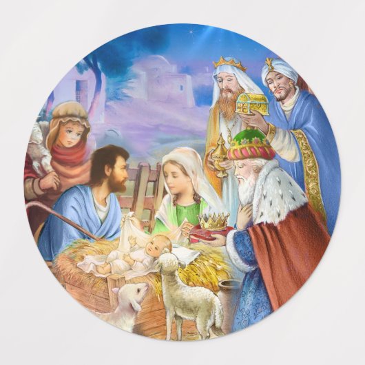 出生、聖なる夜 ラベル (デザイン2)