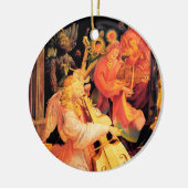 出生，音楽を作る天使 – クリスマスの魔法 セラミックオーナメント (左)