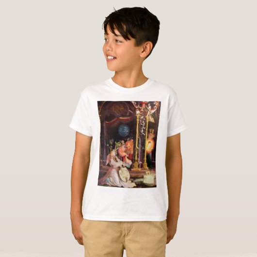 出生，音楽を作る天使 – クリスマスの魔法 Tシャツ (正面フル)