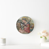 出生、c.1460 (色彩の鮮やかなテラコッタ) ラウンド壁時計 (ホーム)