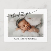 出産おめでとう ハートスクリプト 誕生発表 ポストカード (正面)