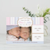 出産おめでとう - 双子 案内状 (スタンド正面)