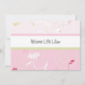 出産おめでとう 女の子 案内状 (裏面)