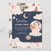 "出産おめでとう:新しいスタートの祝い" 招待状 (正面/裏面)